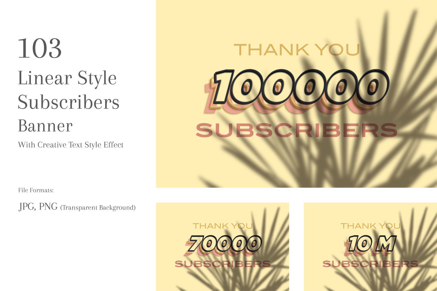 Linear Style Subscribers Banners Design Set 143