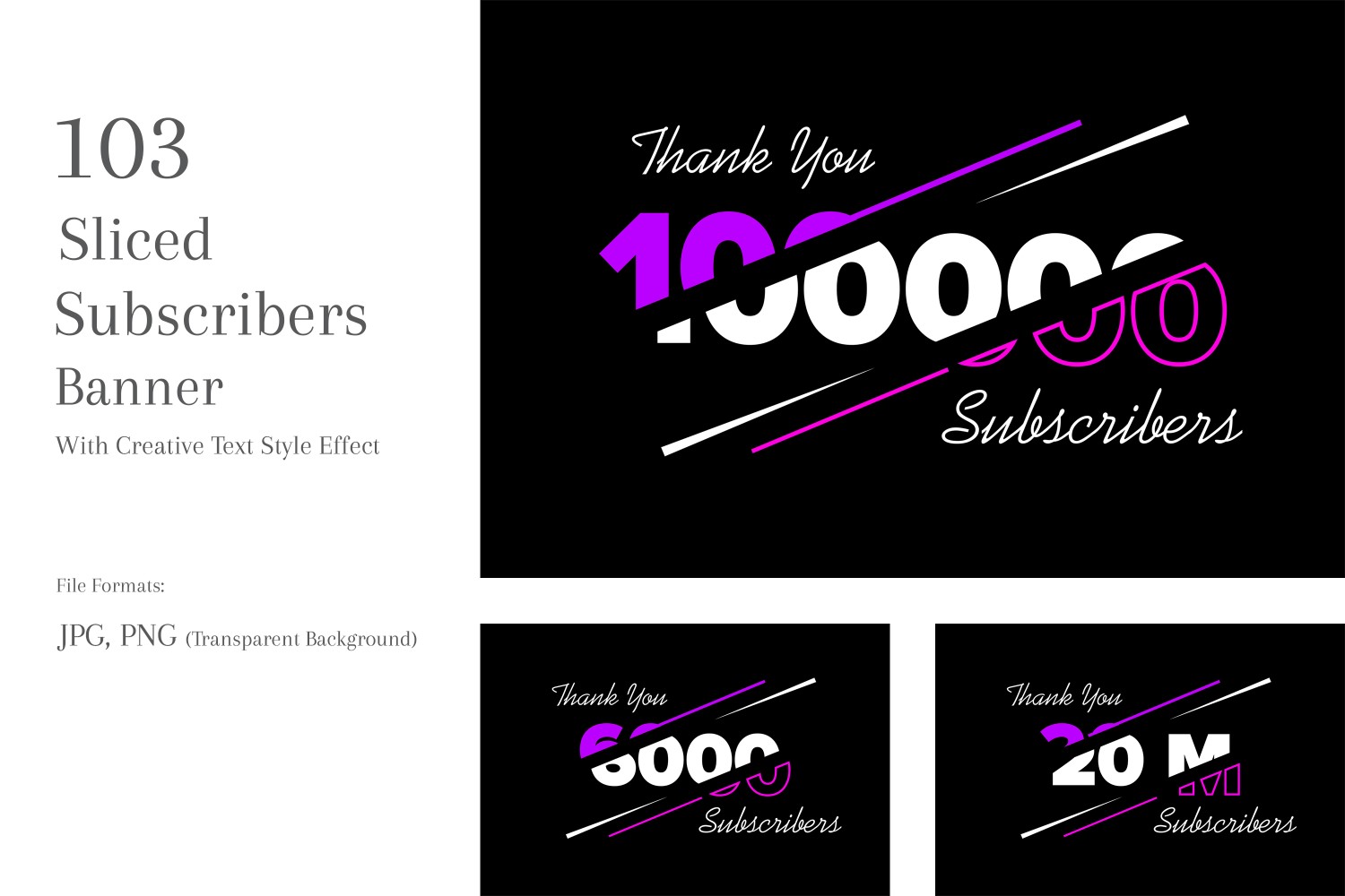 Sliced Subscribers Banners Design Set  165