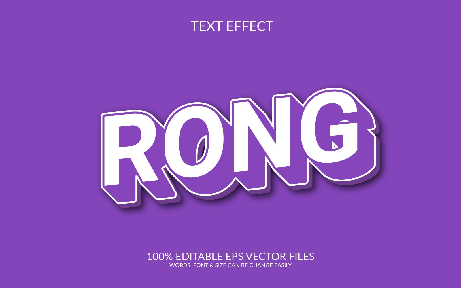 Rong 3D Editable Vector Eps Text Effect Template