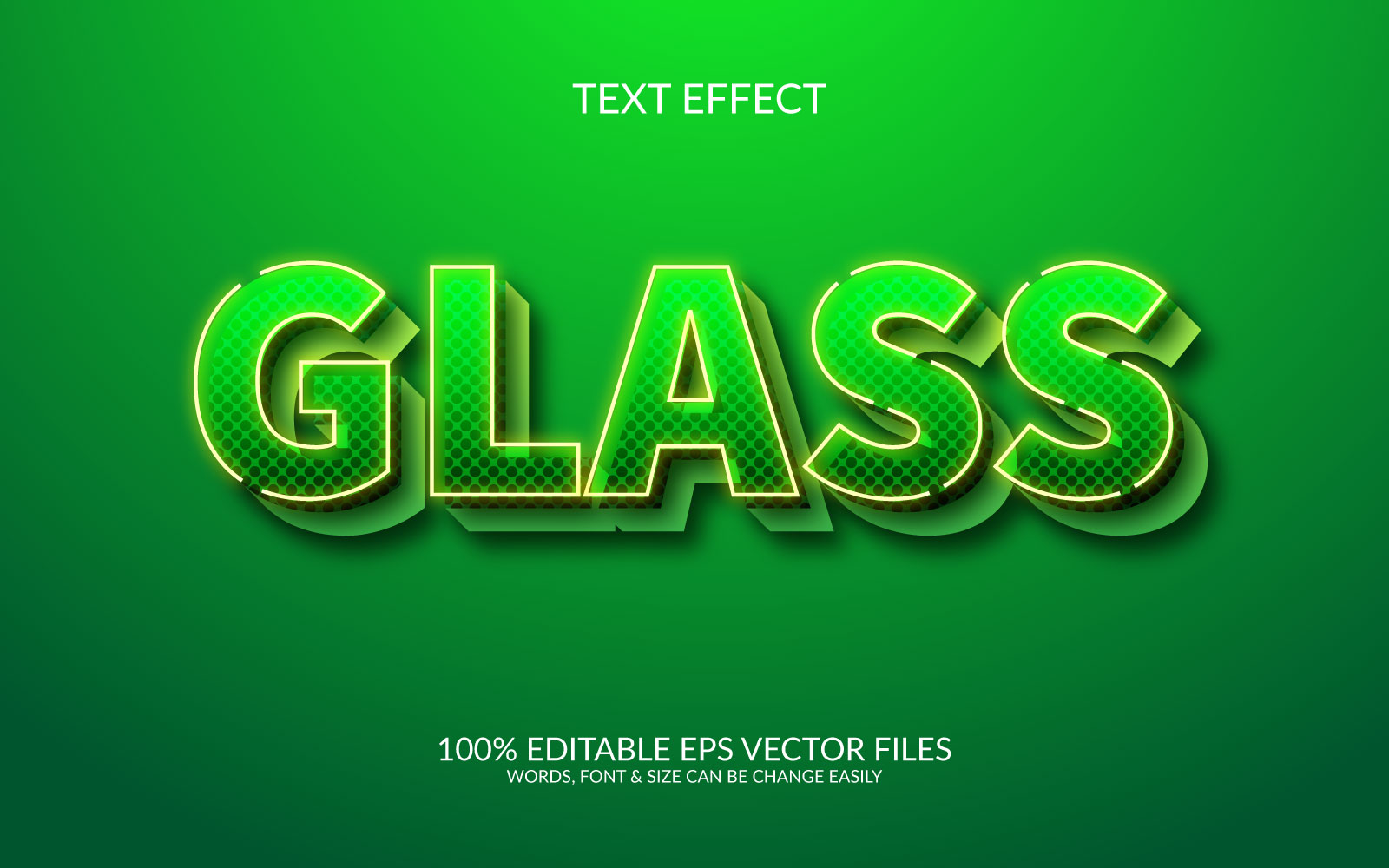 Glass 3D Editable Vector Eps Text Effect Template