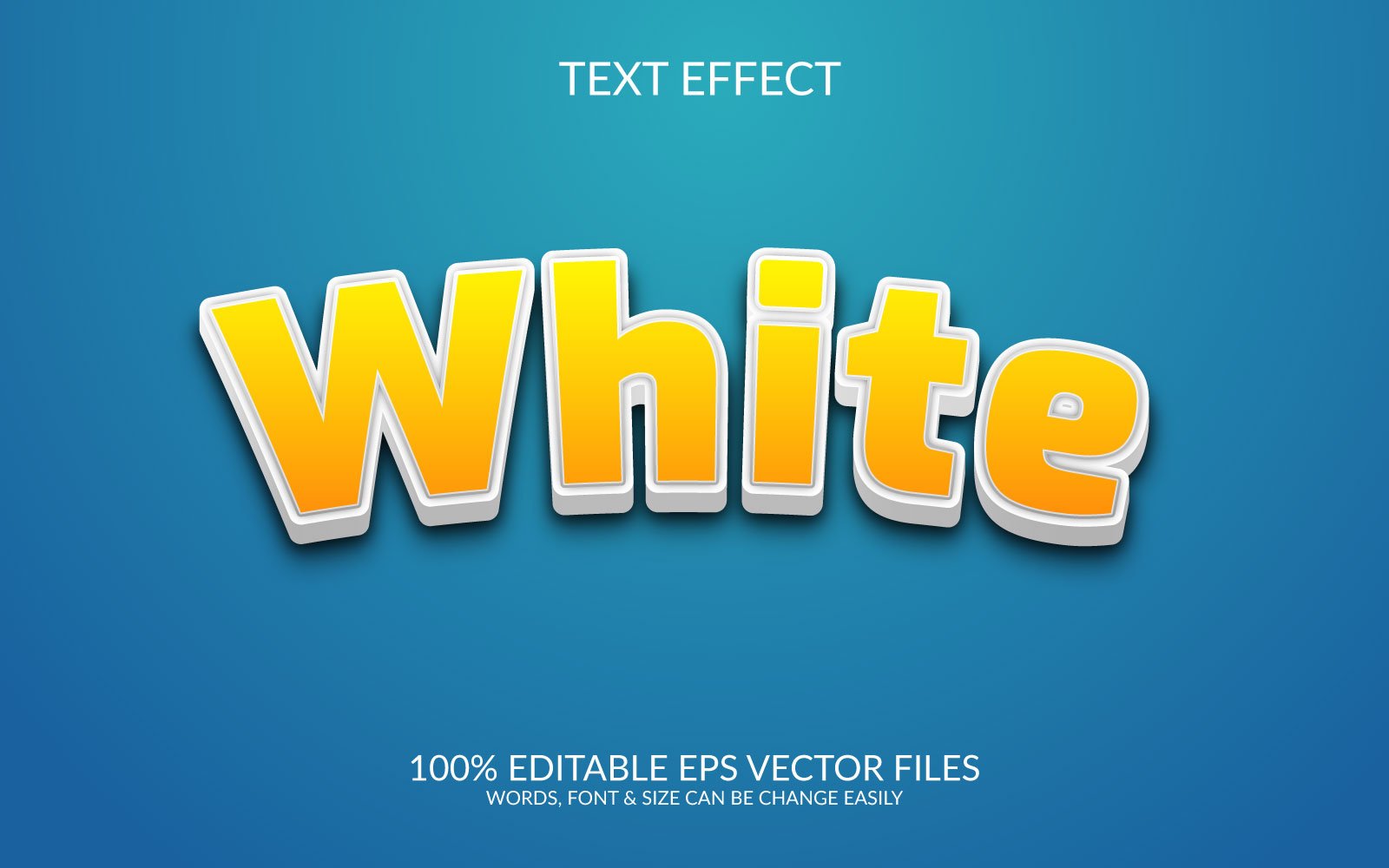 White 3D Editable Vector Text Effect Template