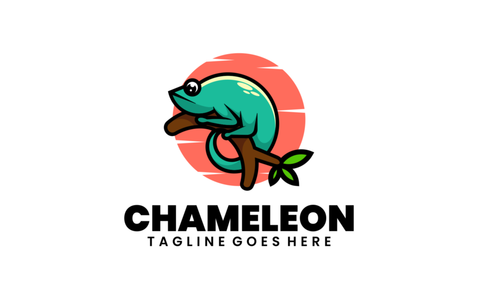 Chameleon Simple Mascot Logo 2