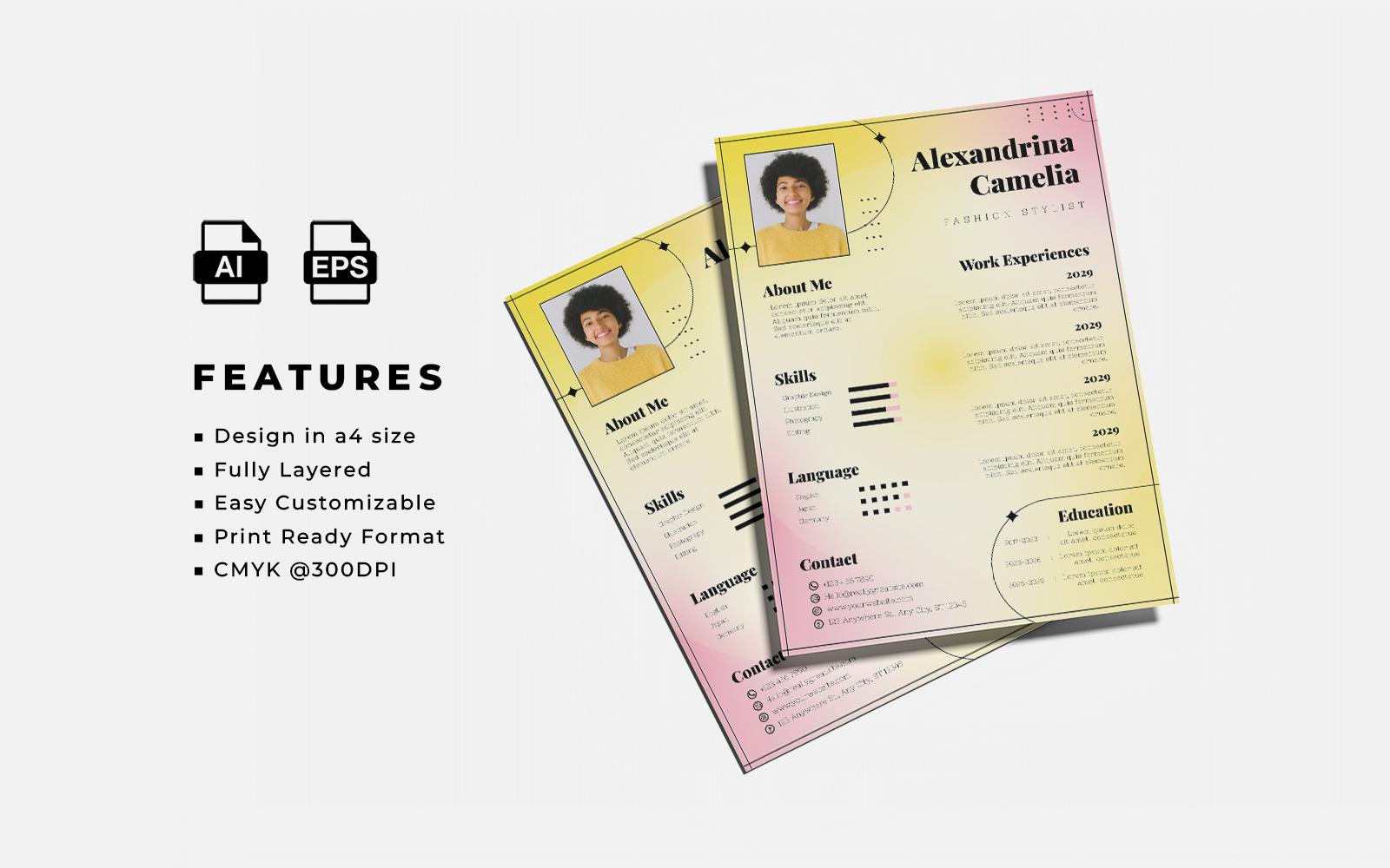 Resume and CV Template Style 4