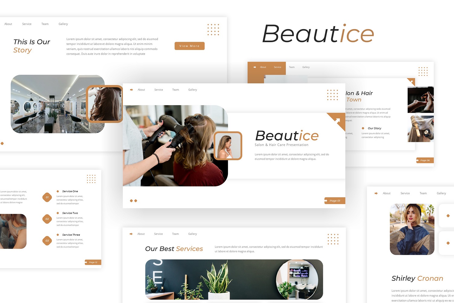 Beautice — Salon & Hair Care Google Slides Template