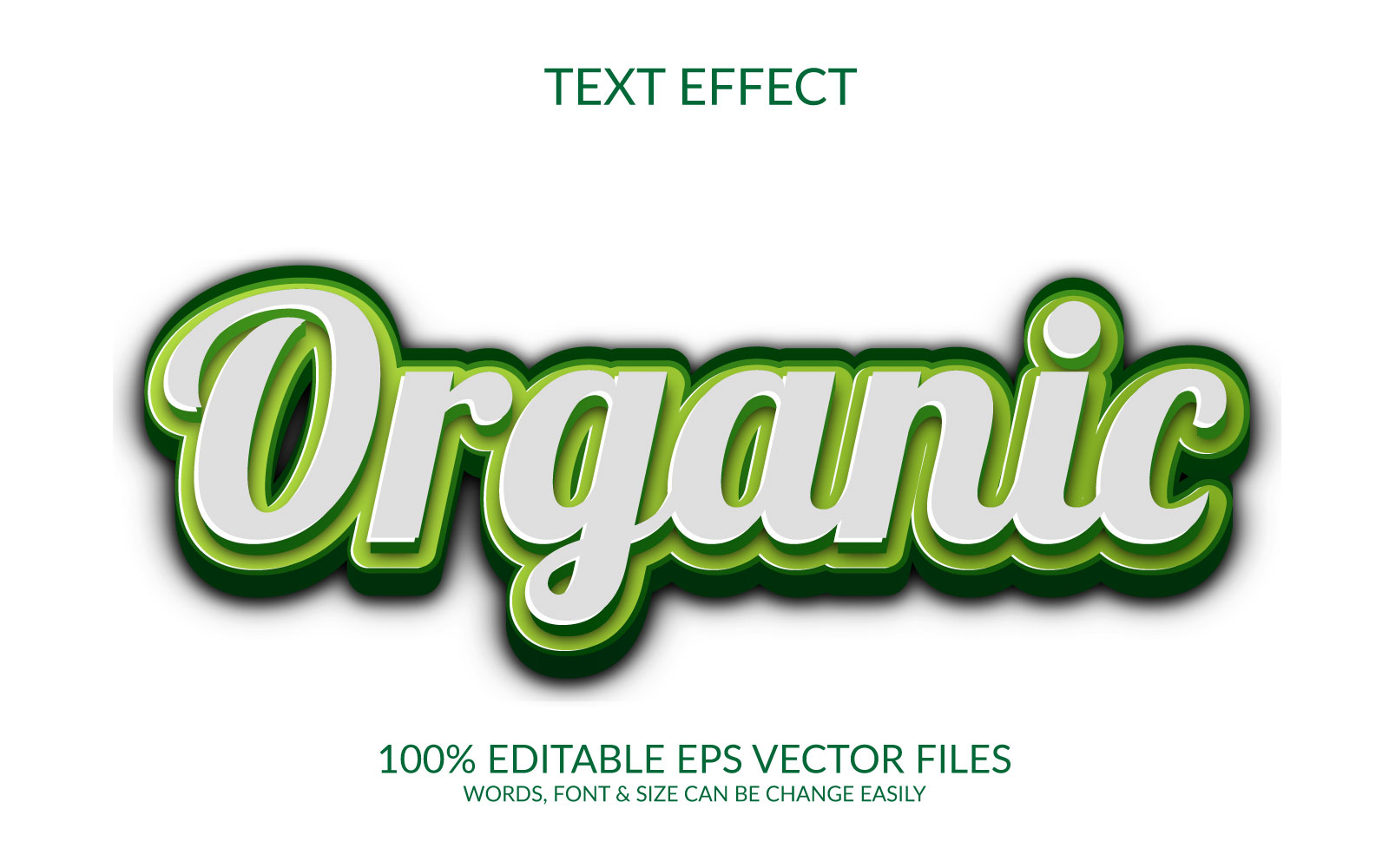 Organic 3d Fully Editable Text Effect