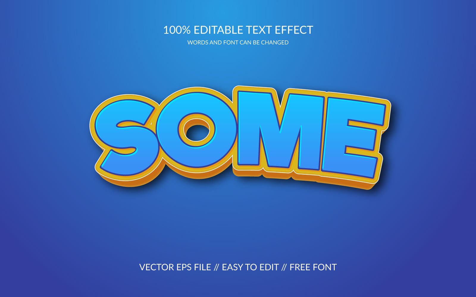 Some Editable Vector Eps 3D Text Effect Template Design