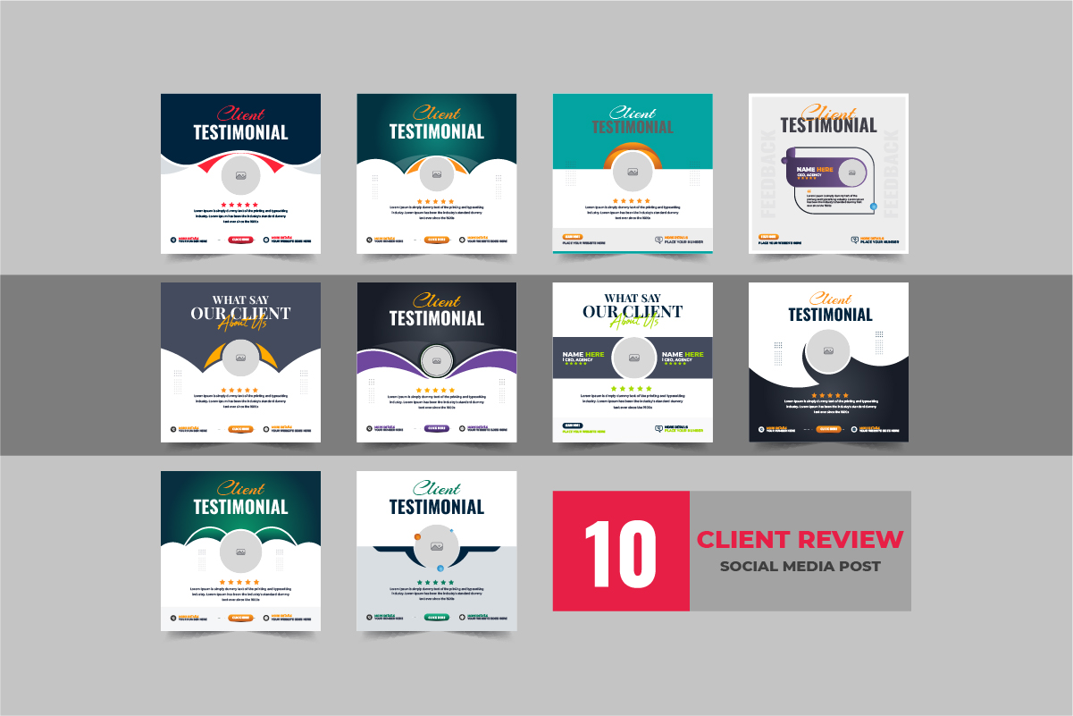 Creative customer feedback or Review social media post template layout
