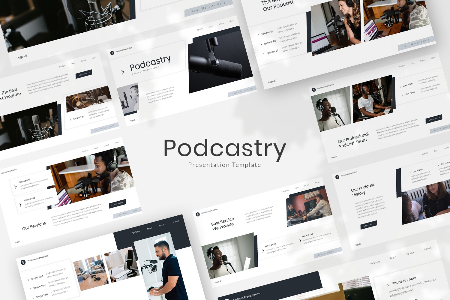 Podcastry — Podcast Google Slides Template