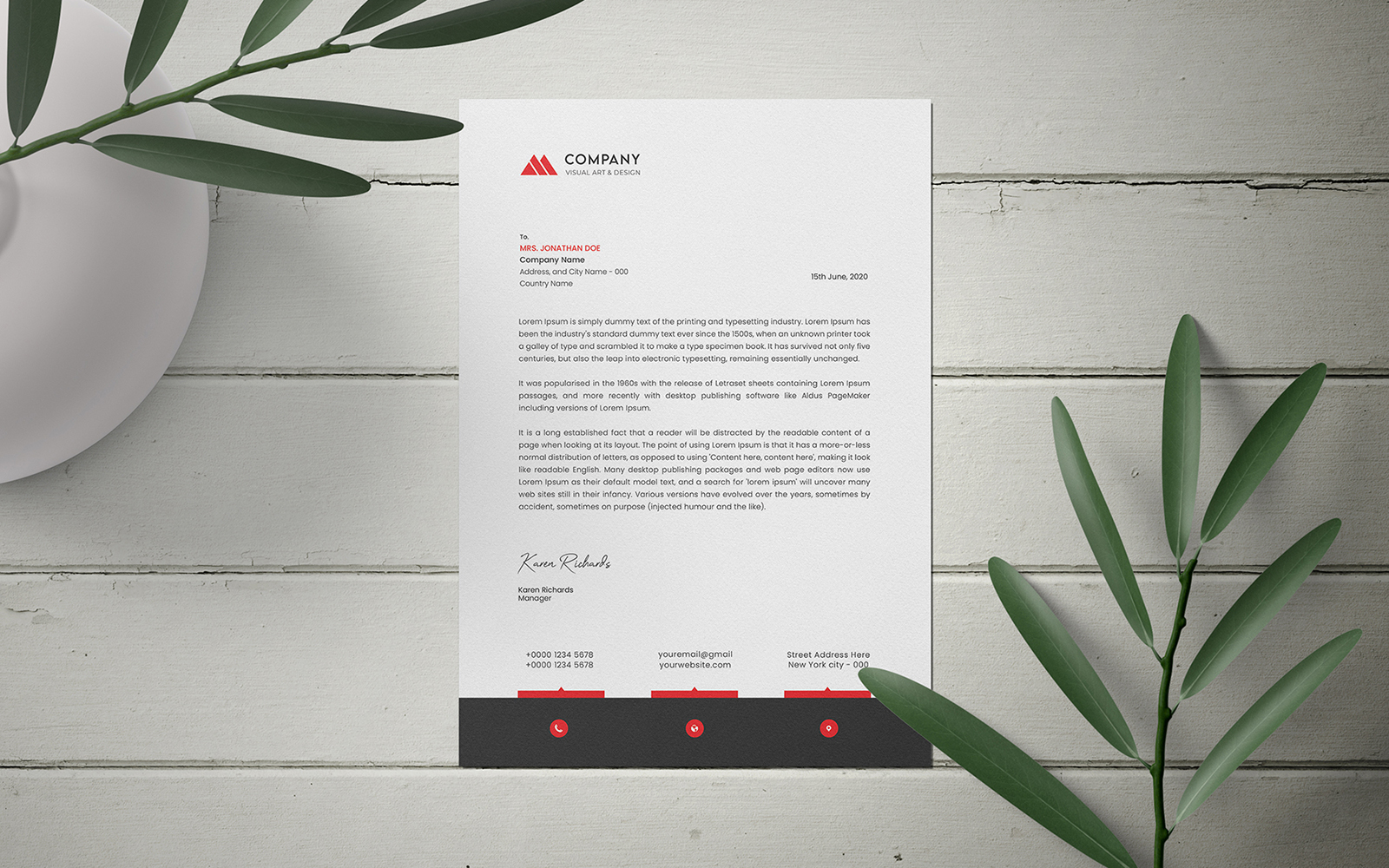 Company Letterhead Design Template