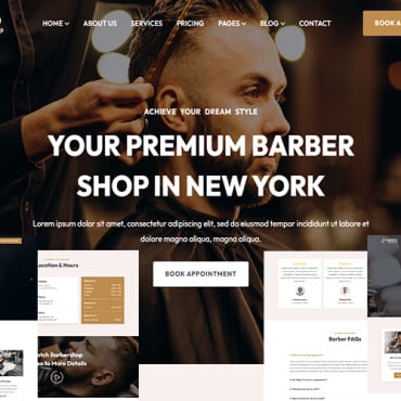 Barber Salon Responsive Website Templates 351563