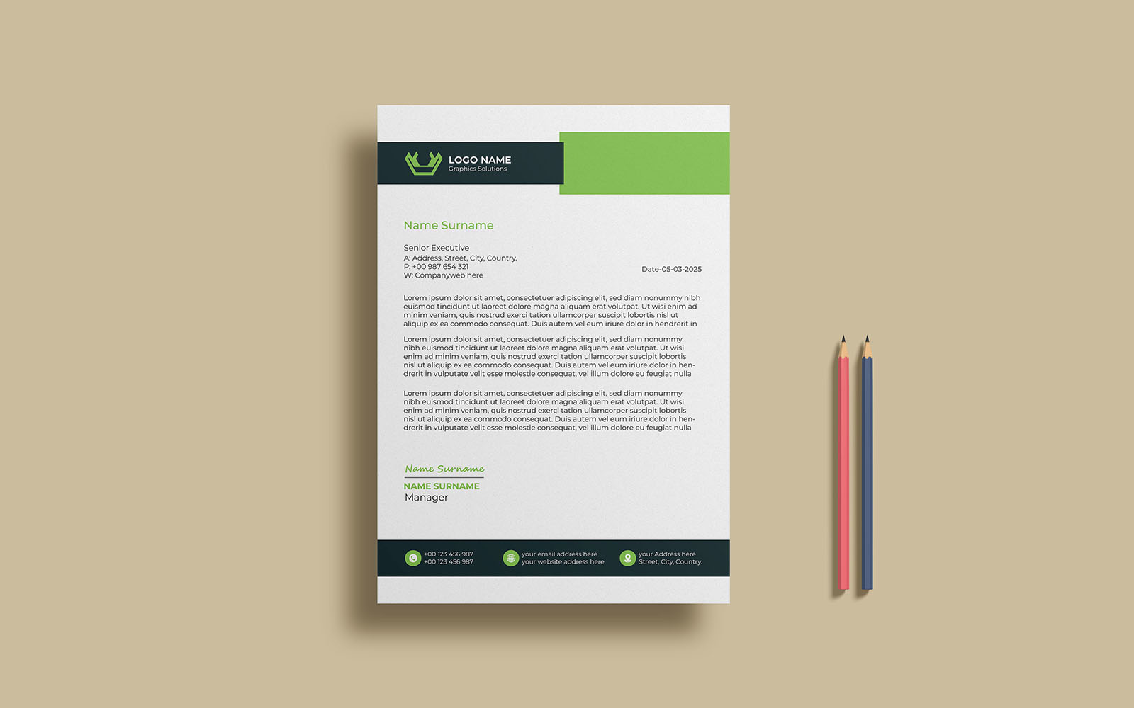 Professional Letterhead Template-180