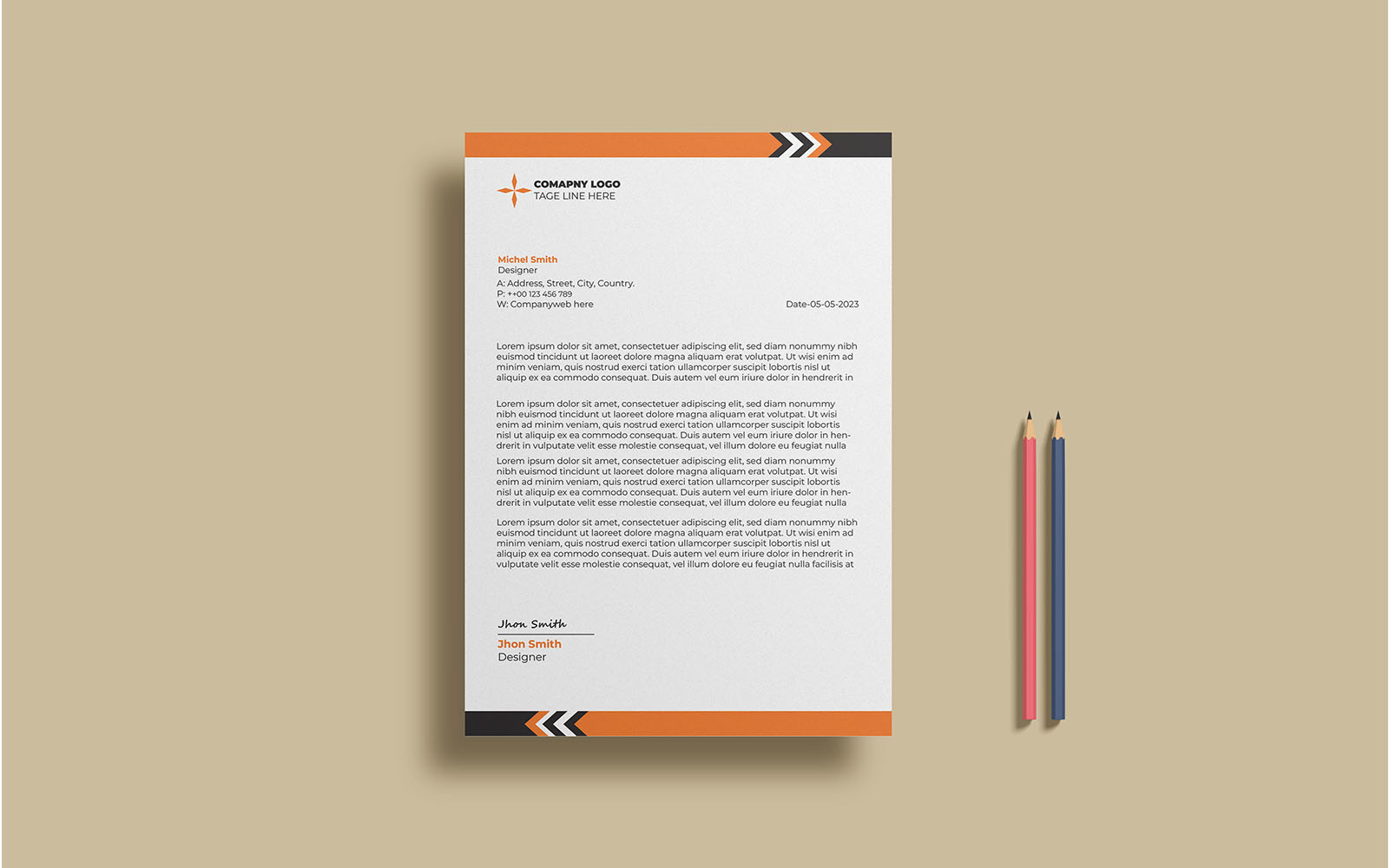 Minimalist Letterhead Template Design