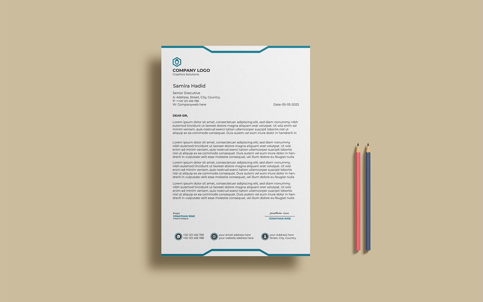 Minimal letterhead template-180