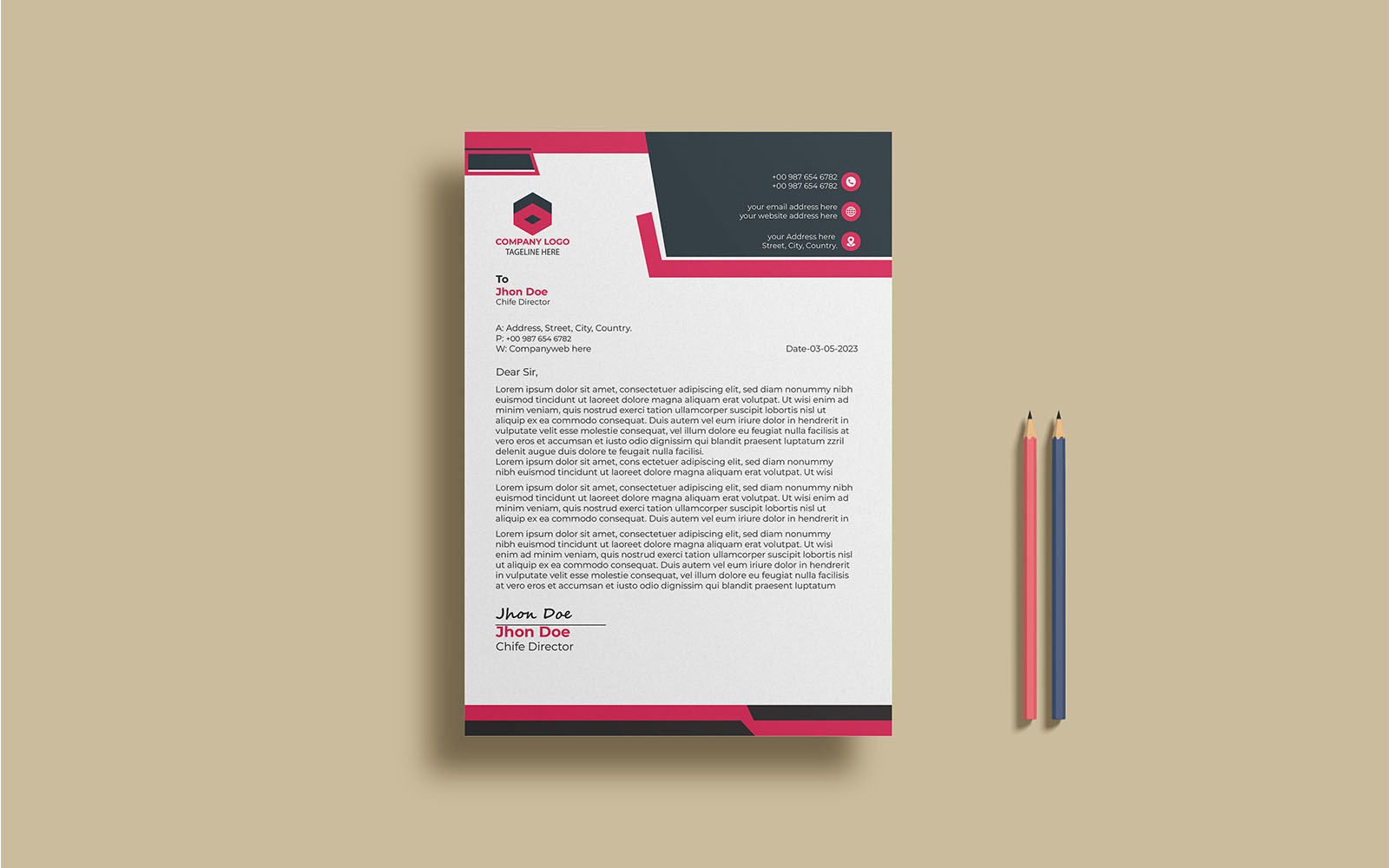 Corporate & Minimal Business Letterhead Design