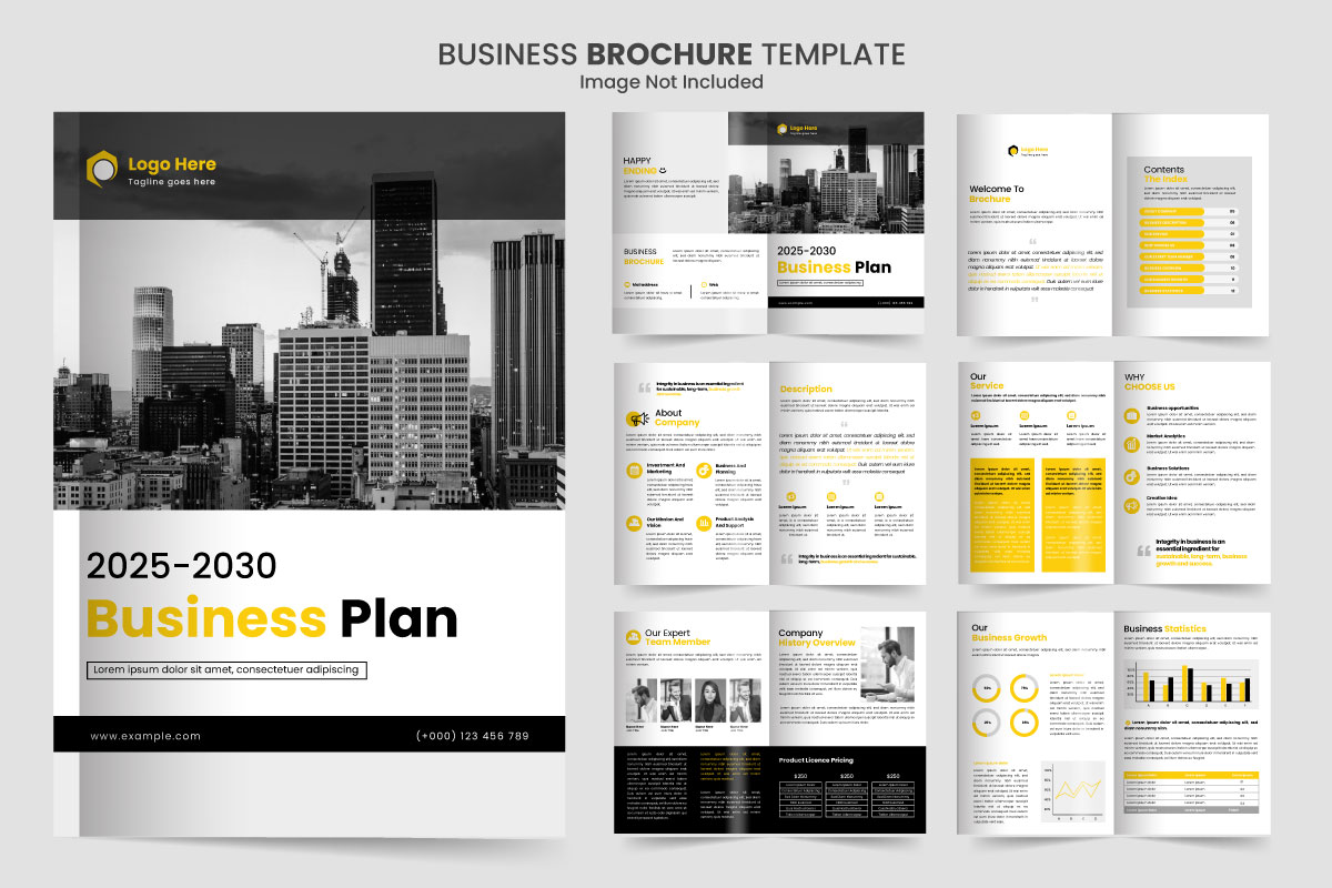 Business plan minimalist brochure template with modern concept and minimalist layout