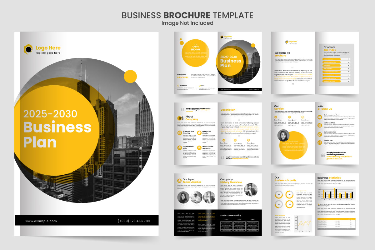 Business plan minimalist brochure template with modern concept