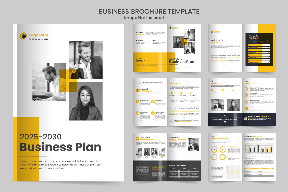 Business plan minimalist brochure template with modern  ida
