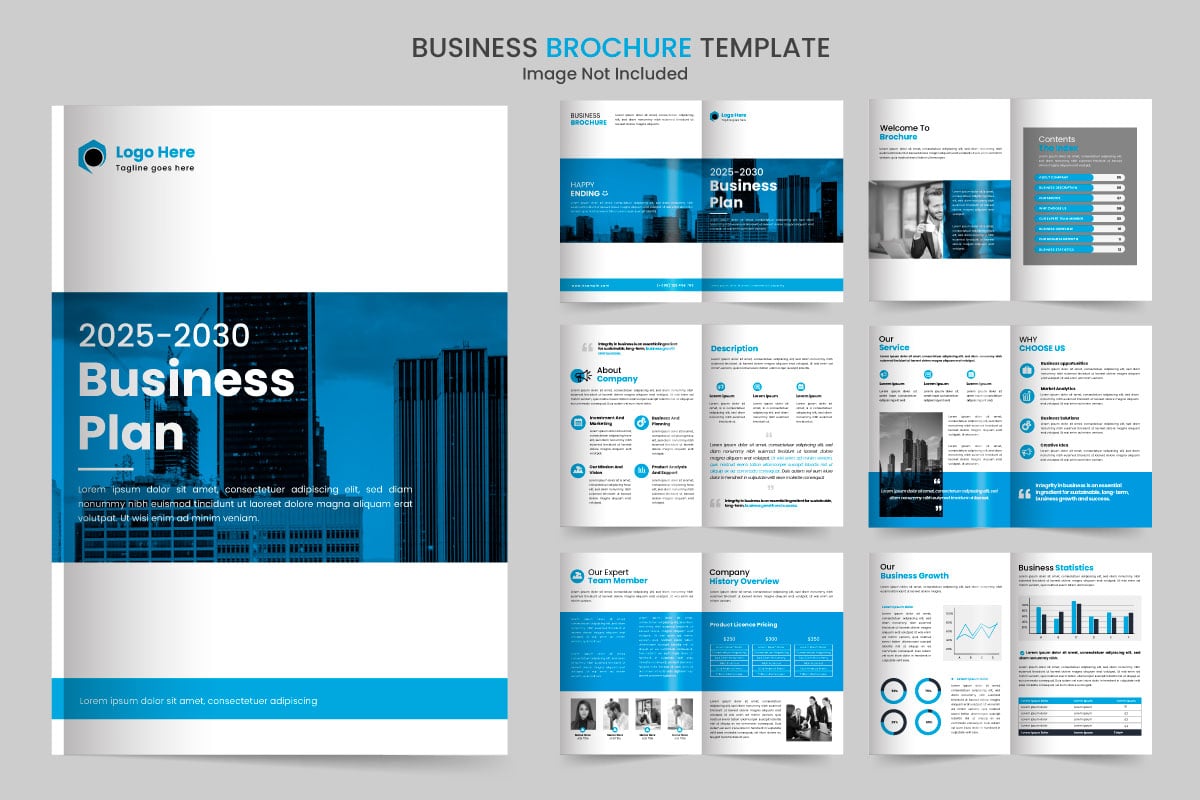 Business plan minimalist brochure with modern concept  for business profile