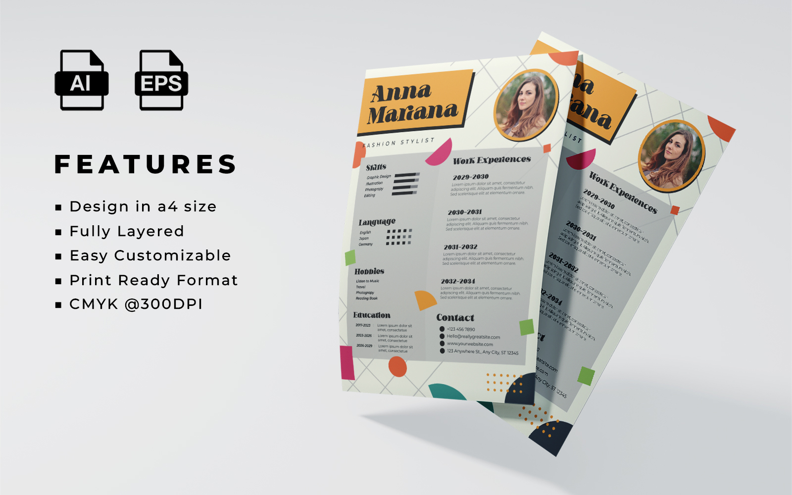 Resume and CV Template Style 6