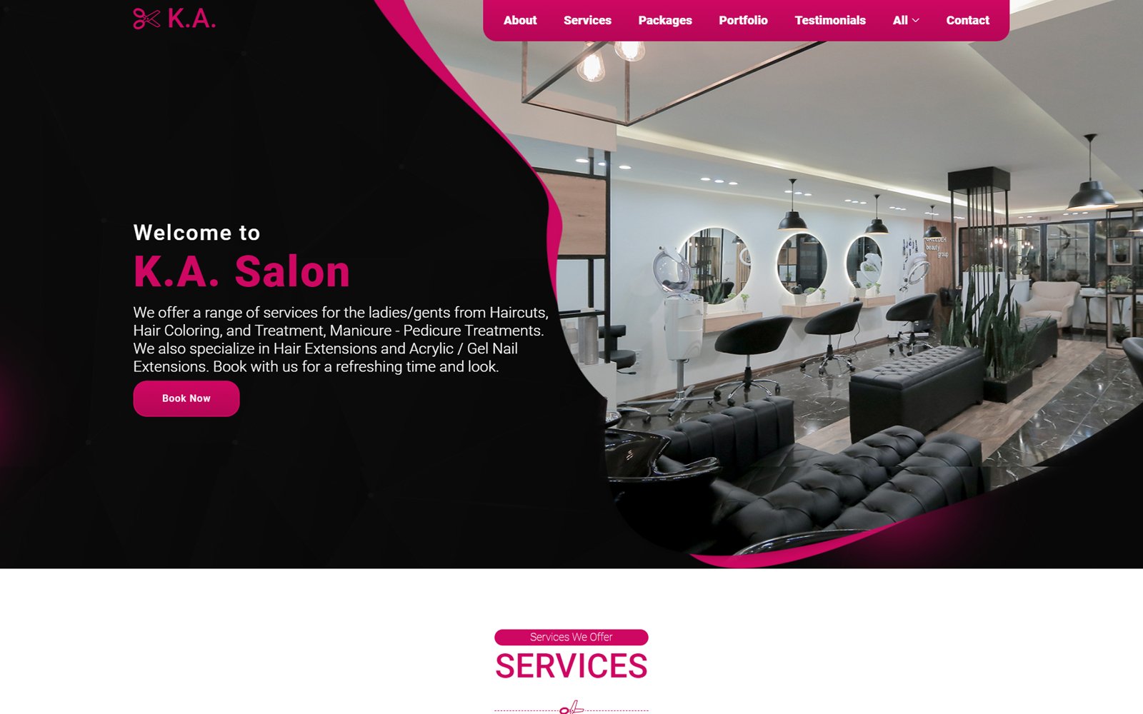 Beauty Salon Services Responsive HTML Template