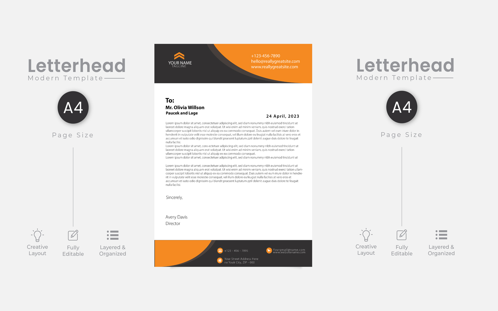 Minimalist Business Letterhead - Corporate Identity Template