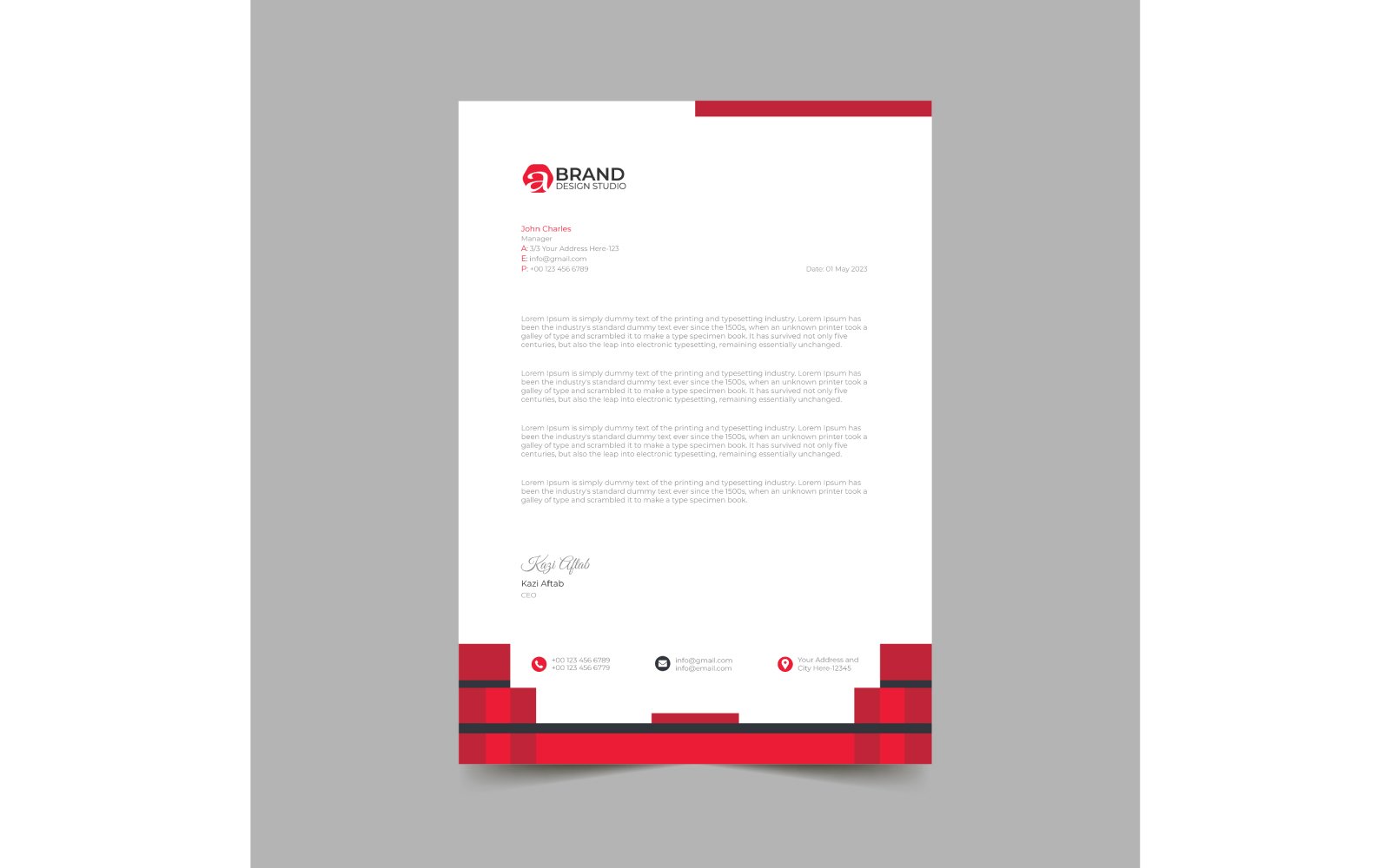 Modern Letterhead Pad Template Design twentyone