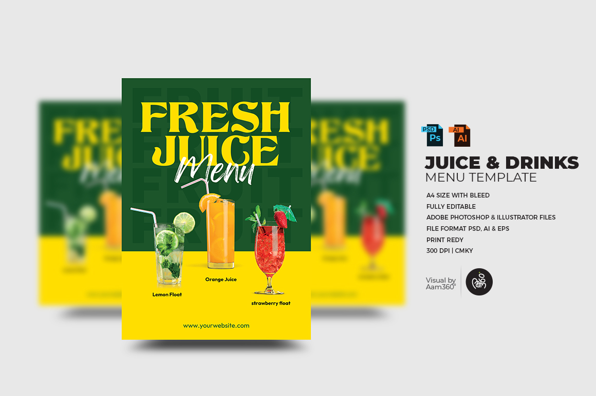 Drinks Menu Flyer Template