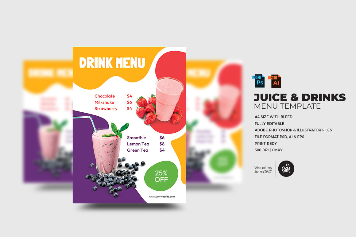 Juice Menu Flyer Template