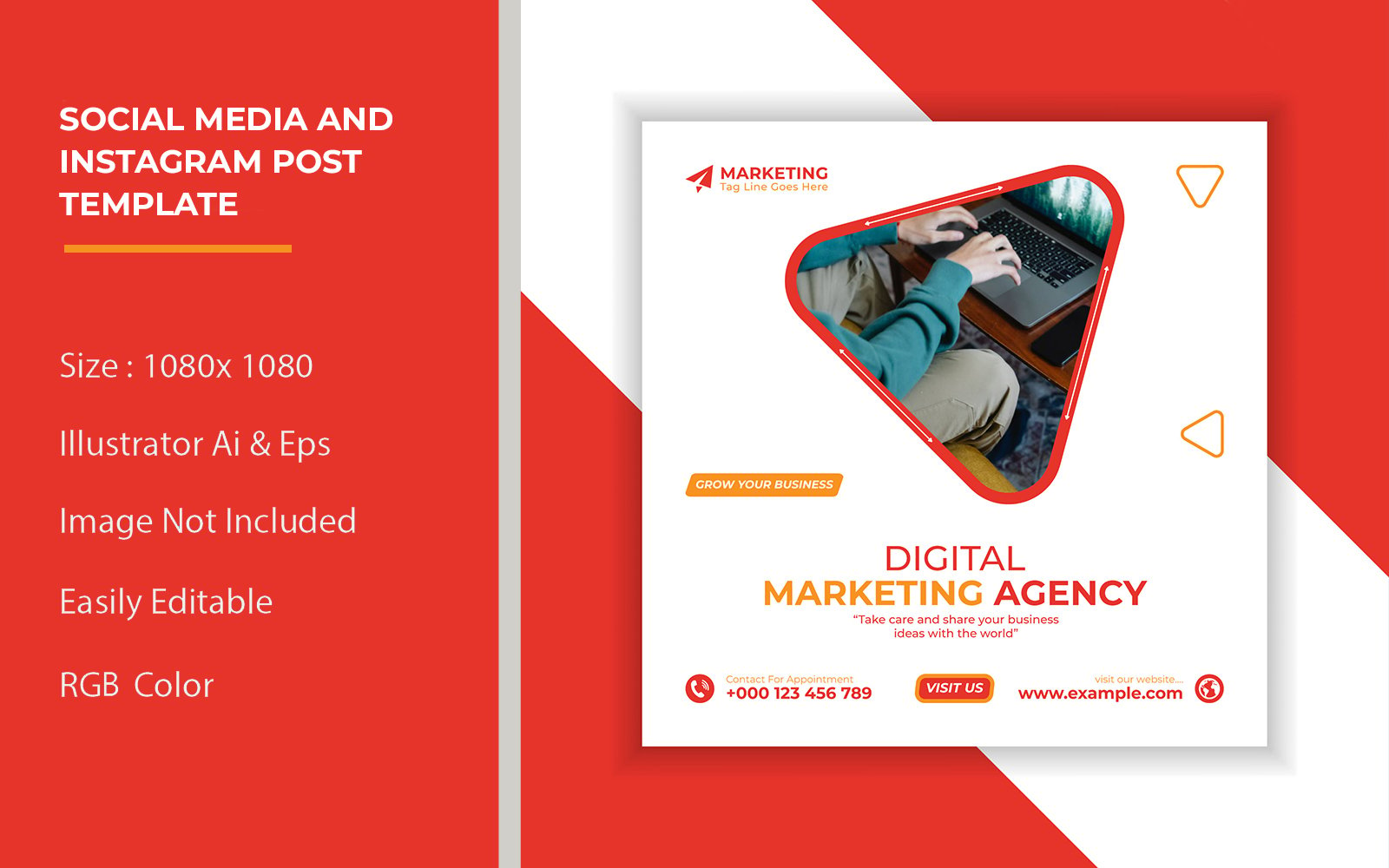 Digital marketing, social media, and Instagram post template