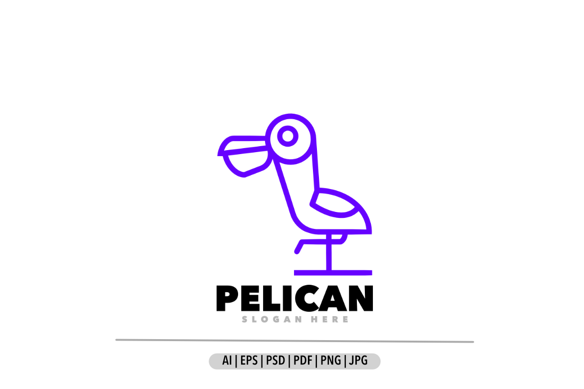 Pelican line simple purple logo