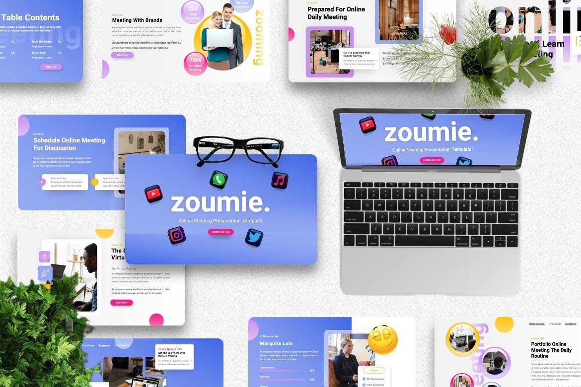 Zoumie - Online Meeting Googleslide Templates