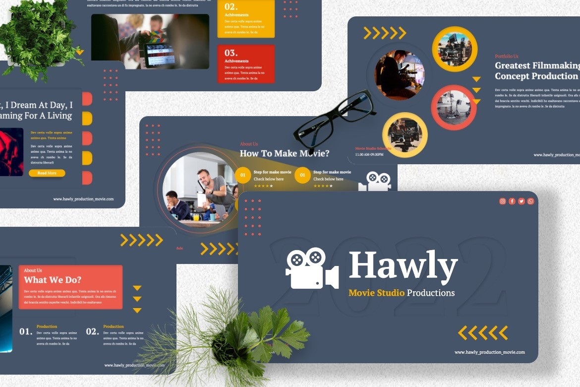 Hawly - Movie Production Googleslide Template