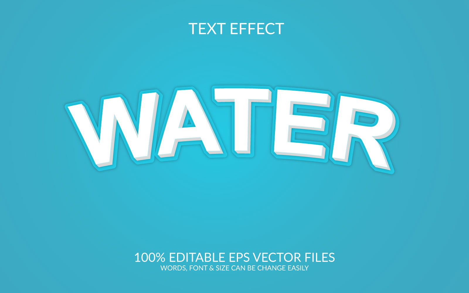 Water 3D Editable Vector Eps Text Effect Template