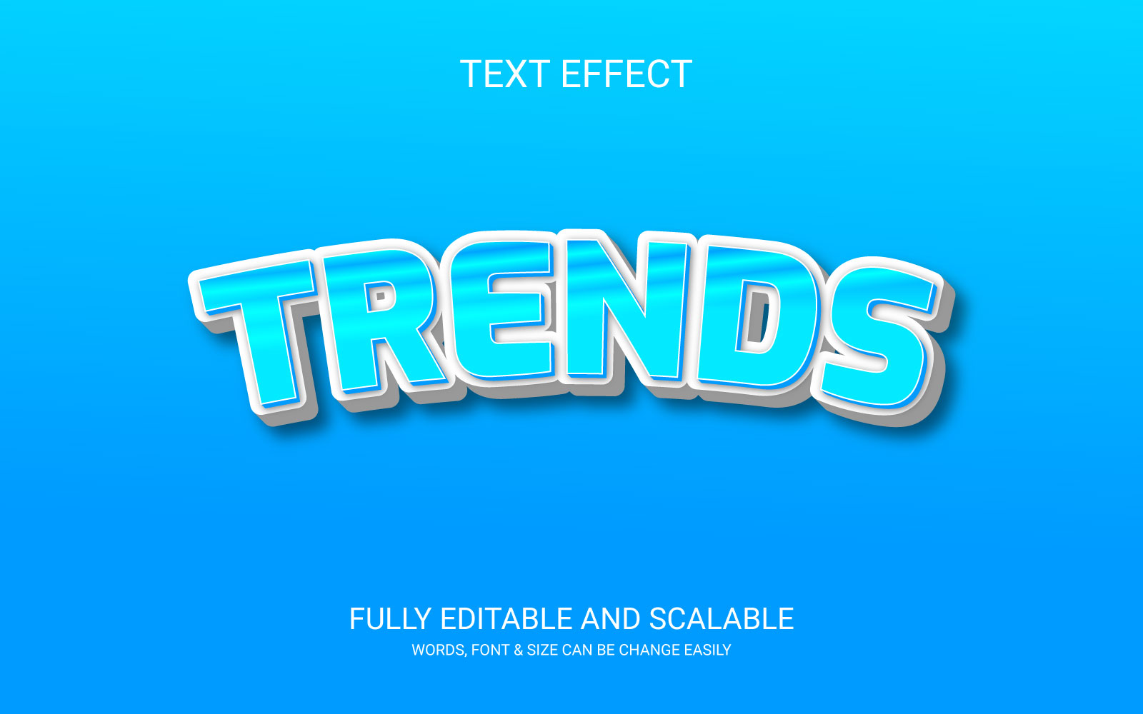 Trends 3D Editable Vector Eps Text Effect Template