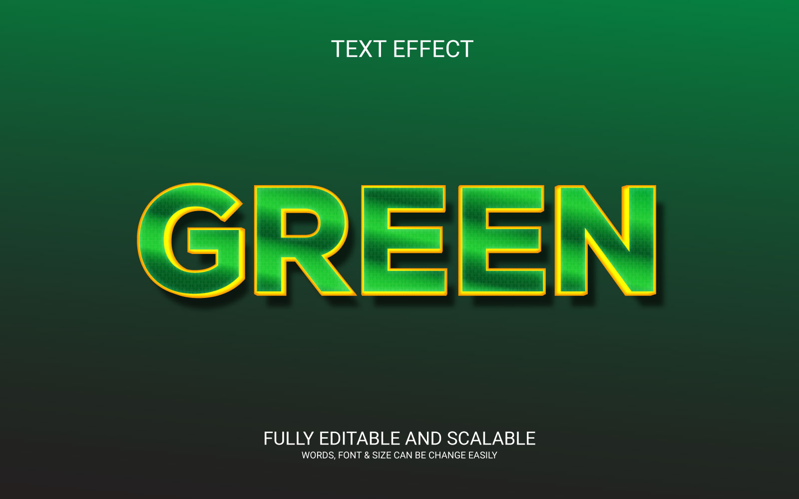 Green 3D Editable Vector Eps Text Effect Template