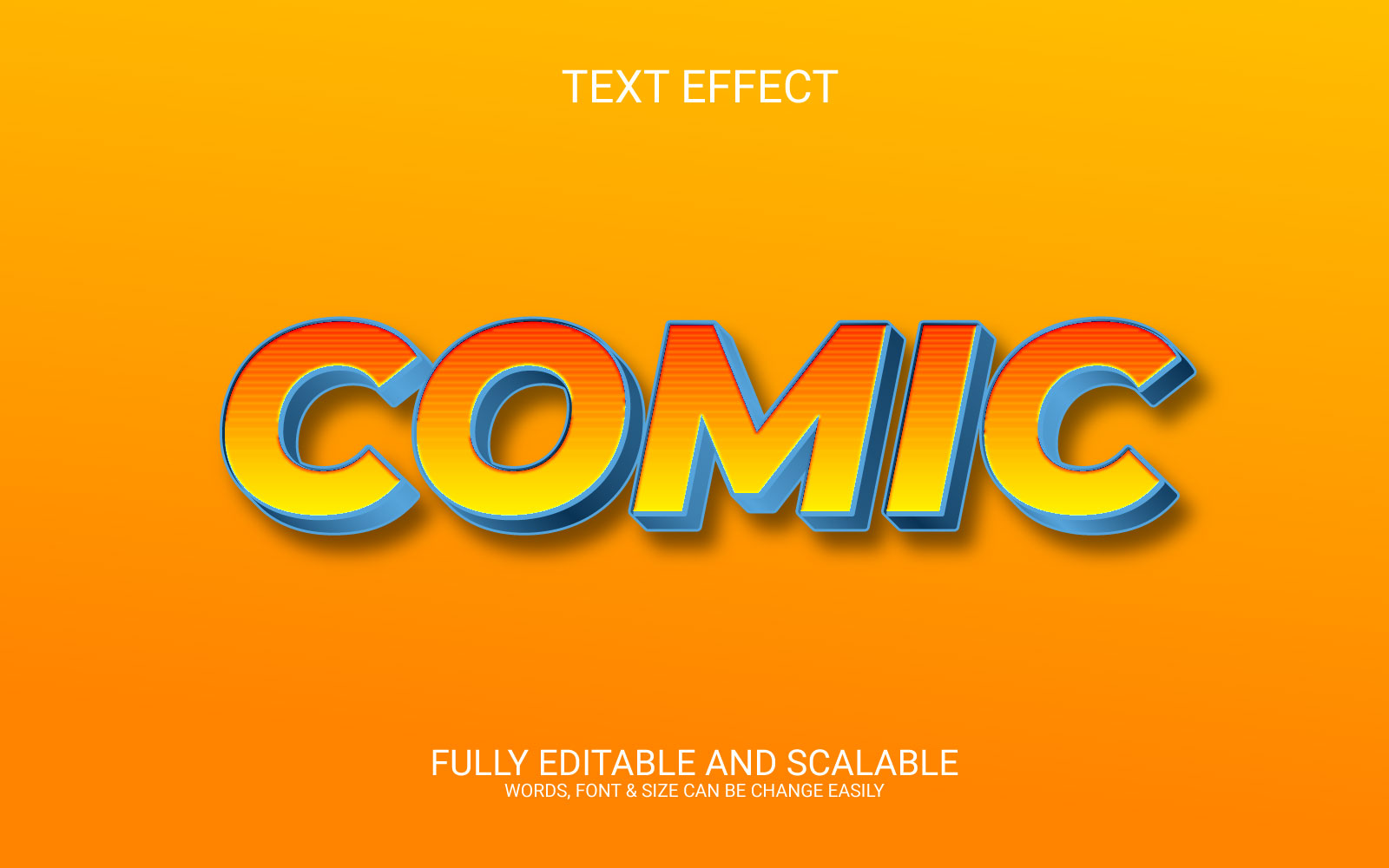 Comic fully editable text effect template