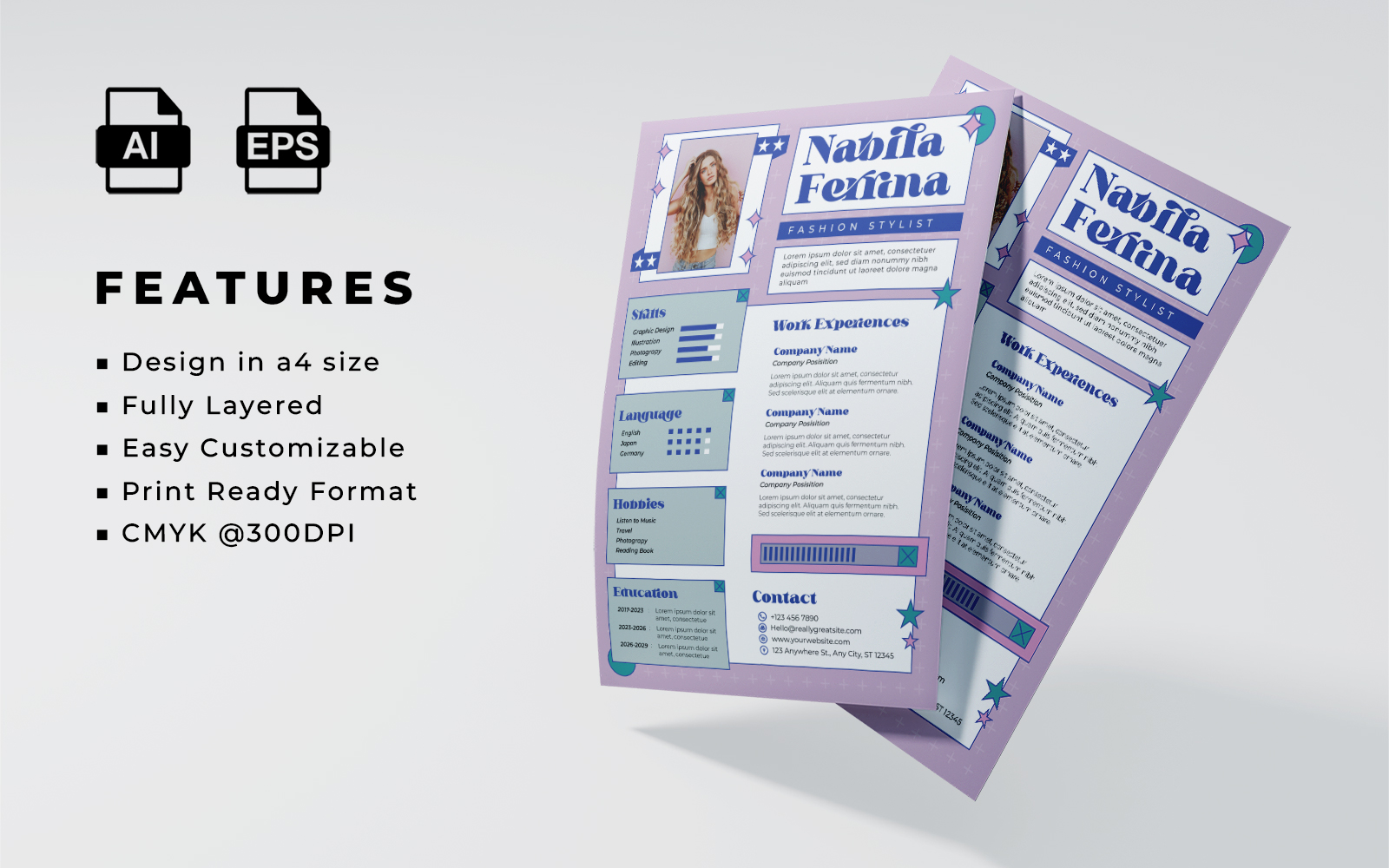 Resume and CV  Template Style 8