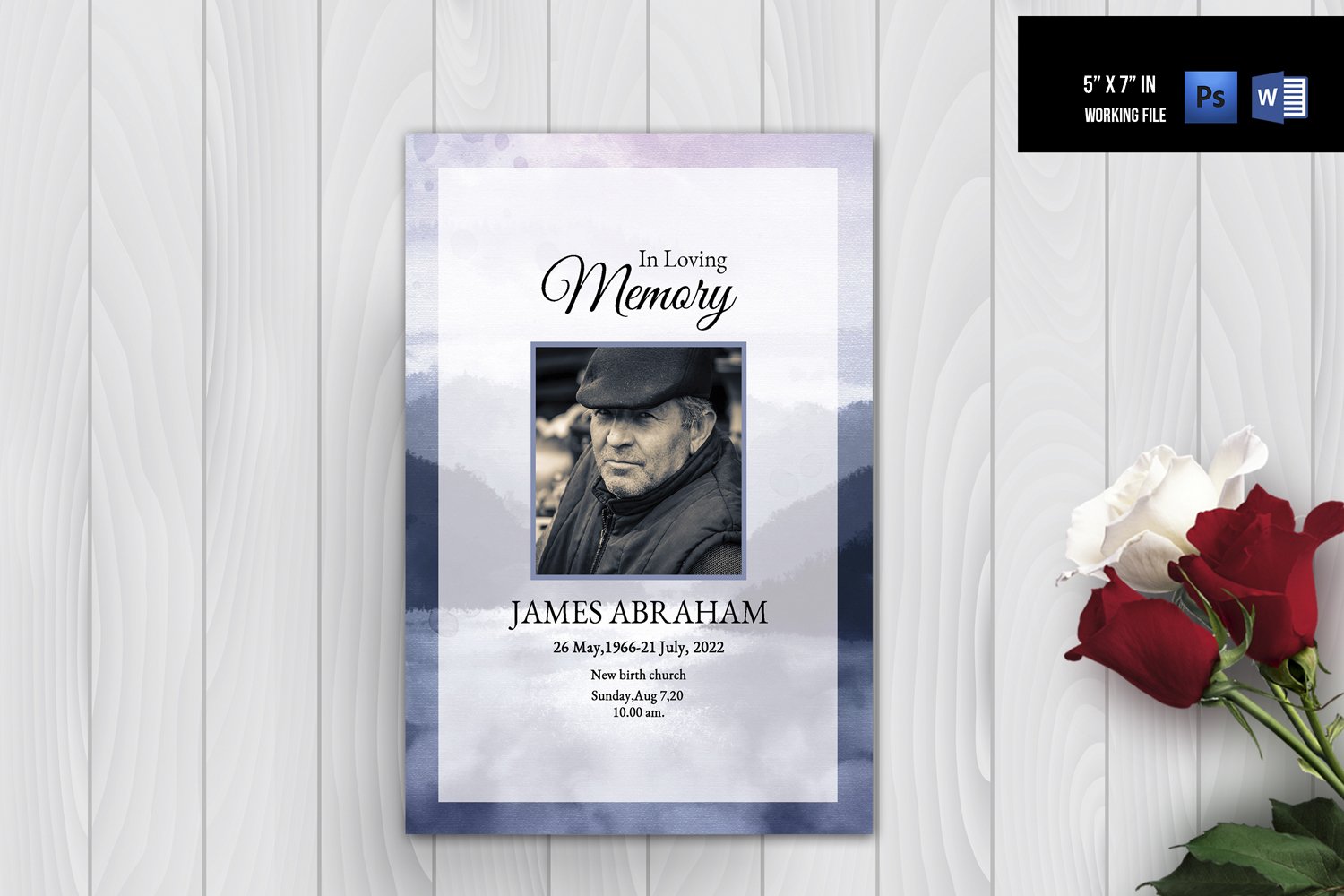 Funeral Announcement / Invitation Template Ms word and Photoshop template