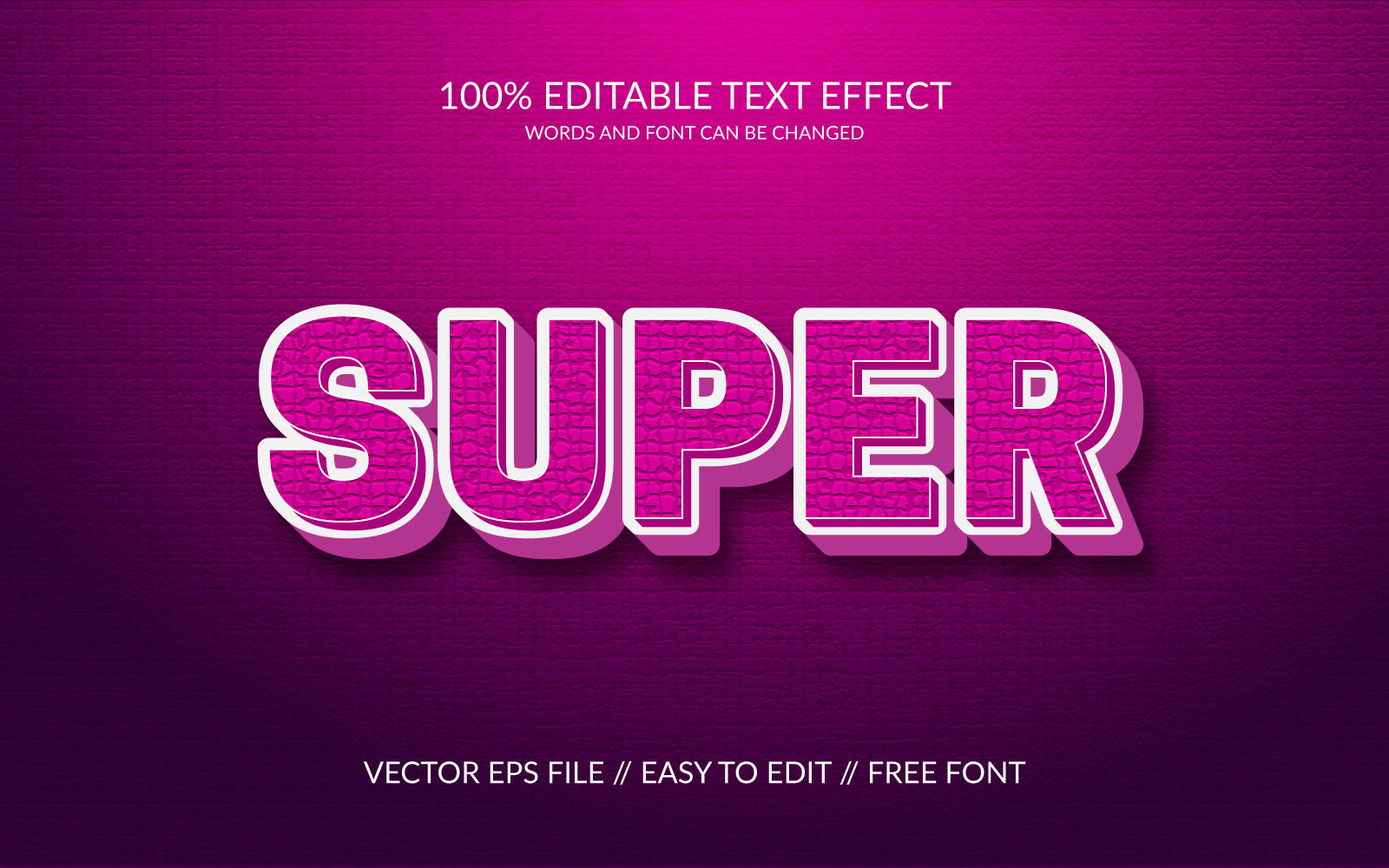 Super 3D Editable Text Effect Template