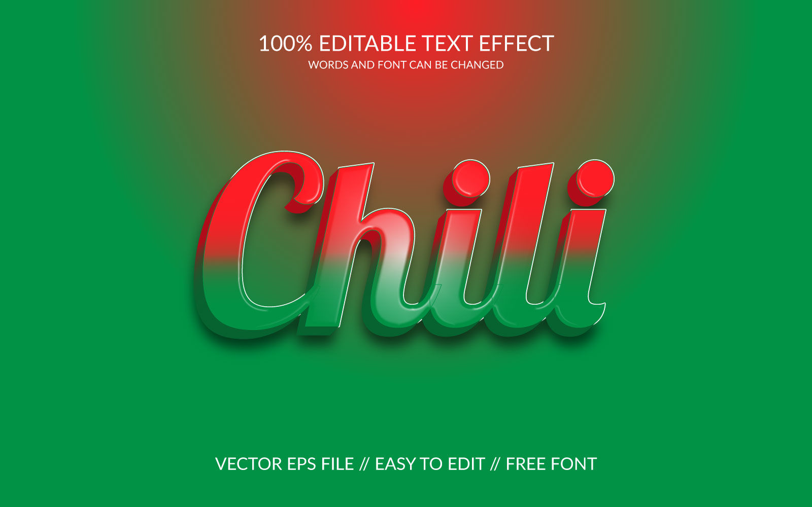 Chili fully editable vector text effect template design