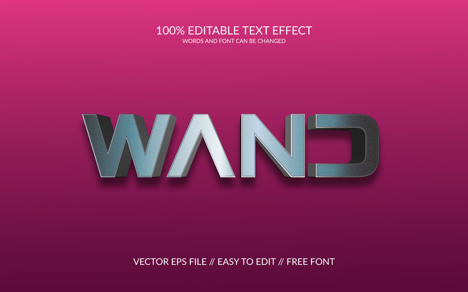 Wand 3D Editable Vector Eps Text Effect Template