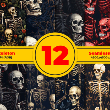 Skeleton Seamless Patterns 352114