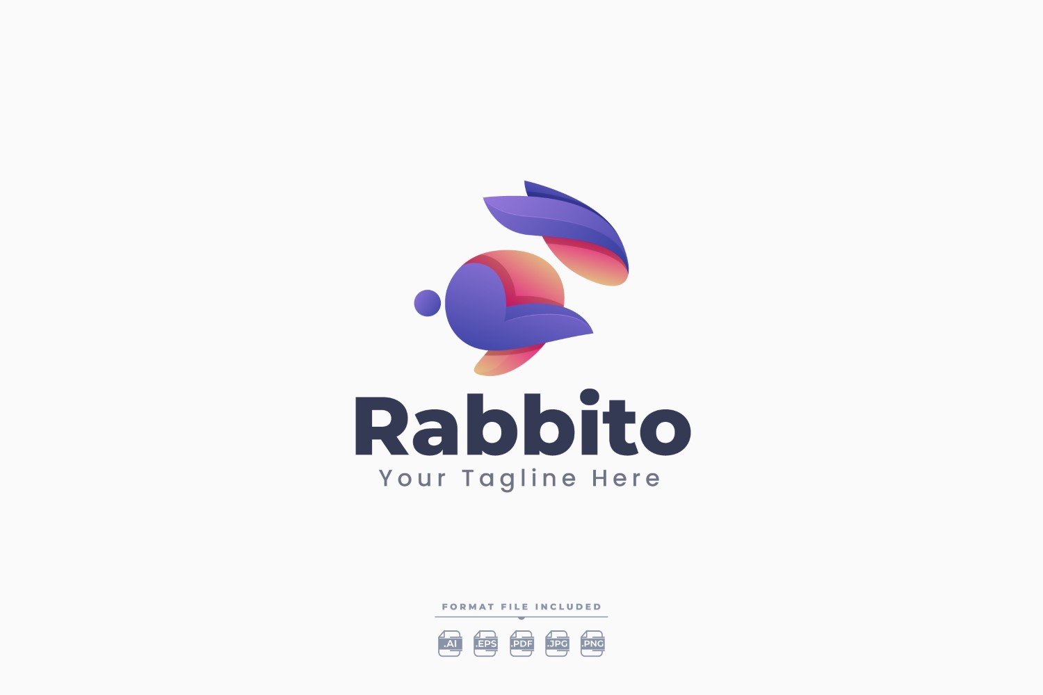 Rabbit Jump Logo Template Design