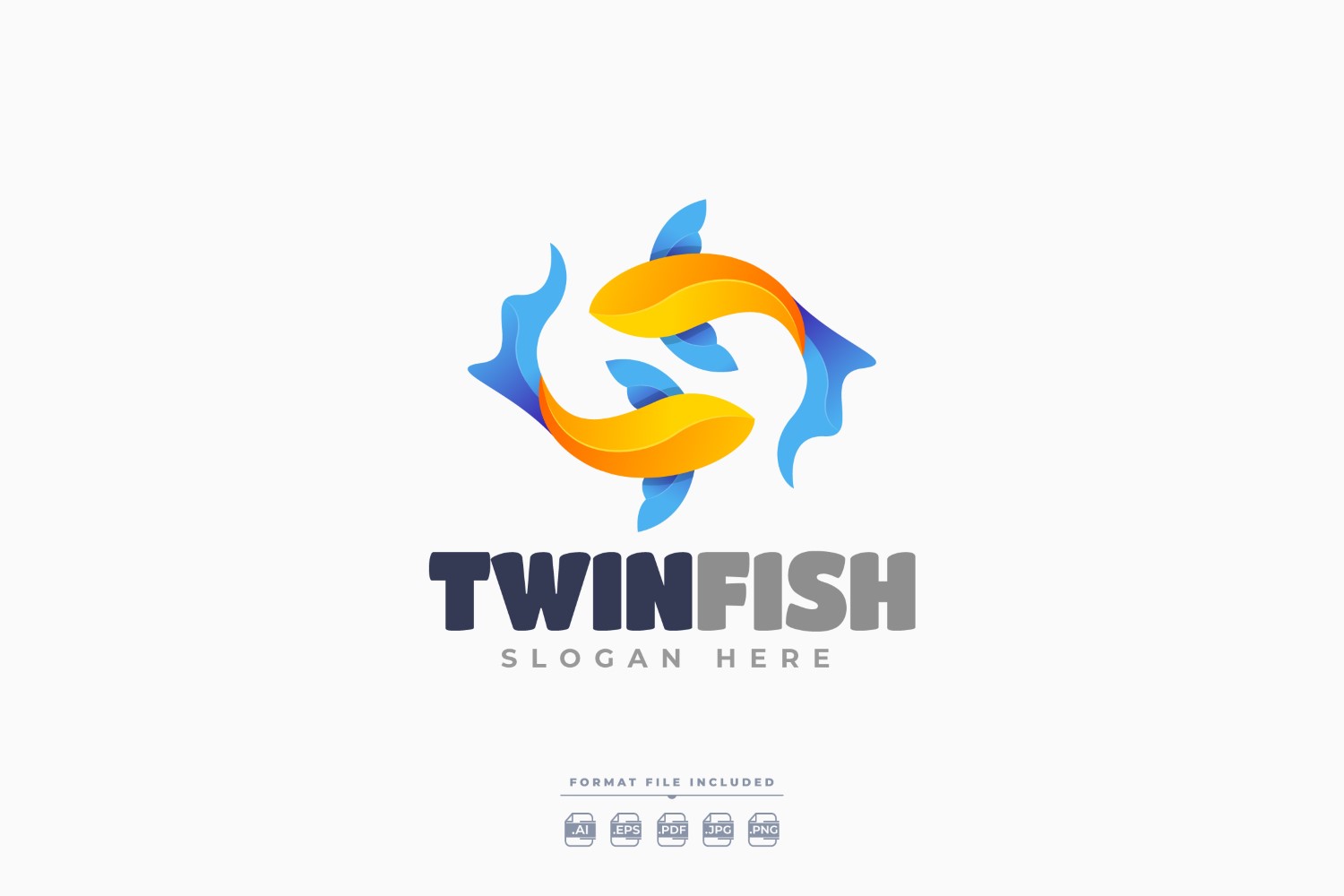 Twin Fish Logo Template Design
