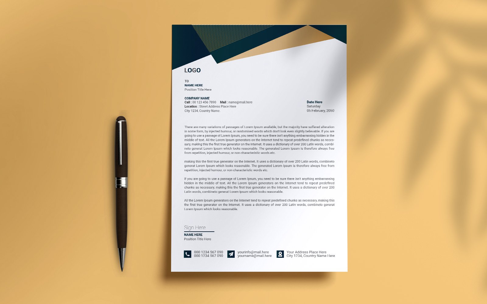 Corporate Minimal Business Letterhead Template