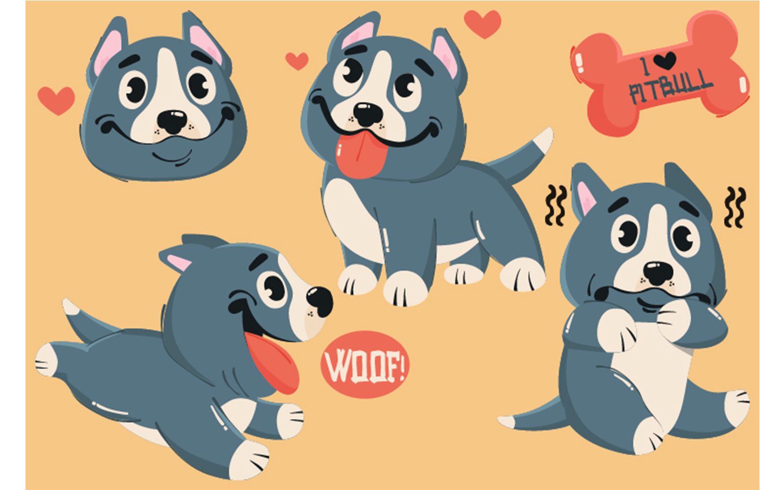 Cartoon Pitbull Illustration