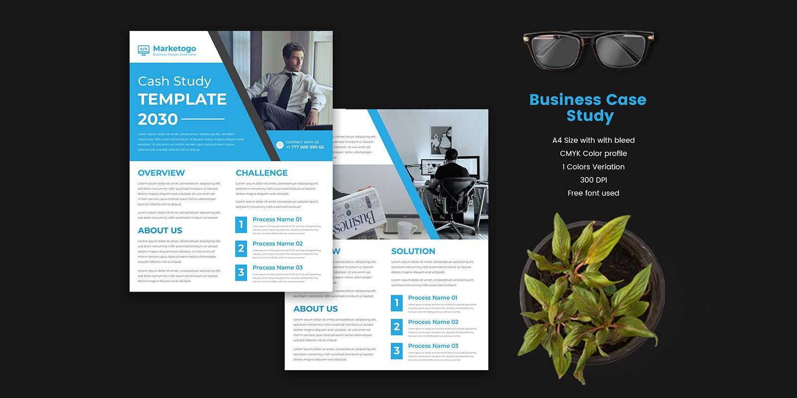 Modern and Clean Caste Study Template For Marketing agency