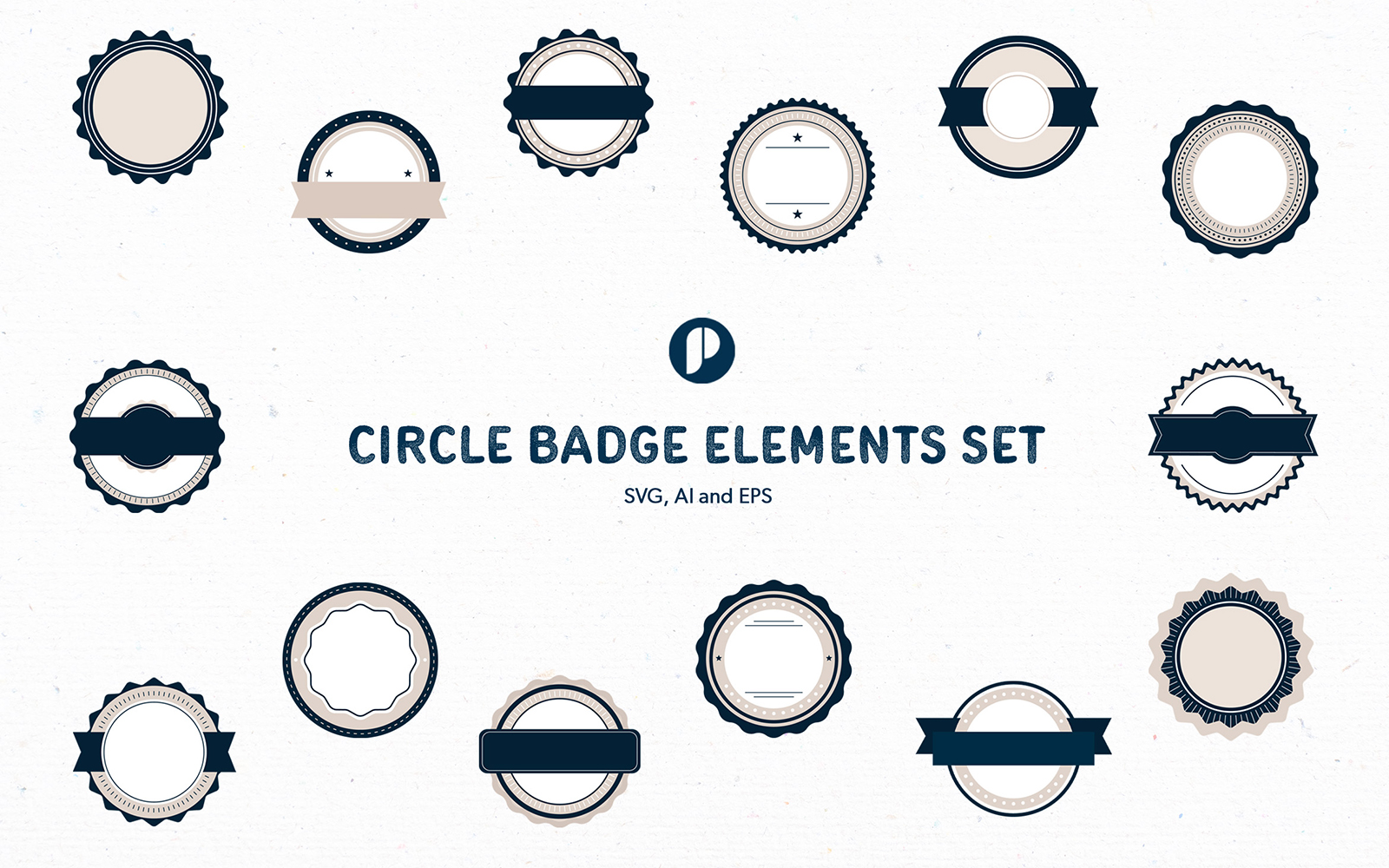 Circle Badge Elements Set