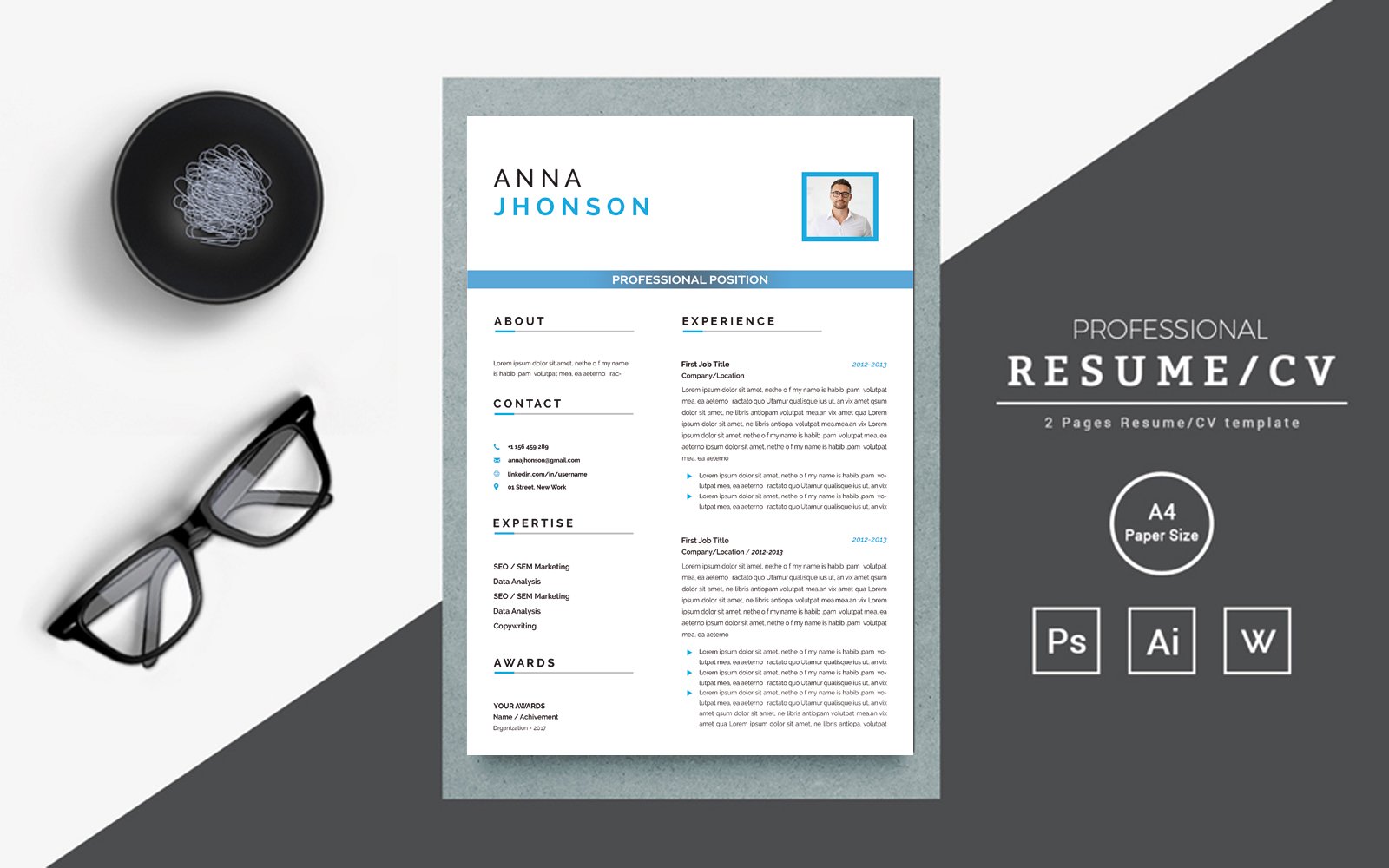 New clean resume template