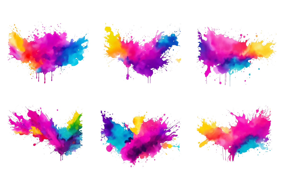 Colorful Ink Splash Paint Splatter Set